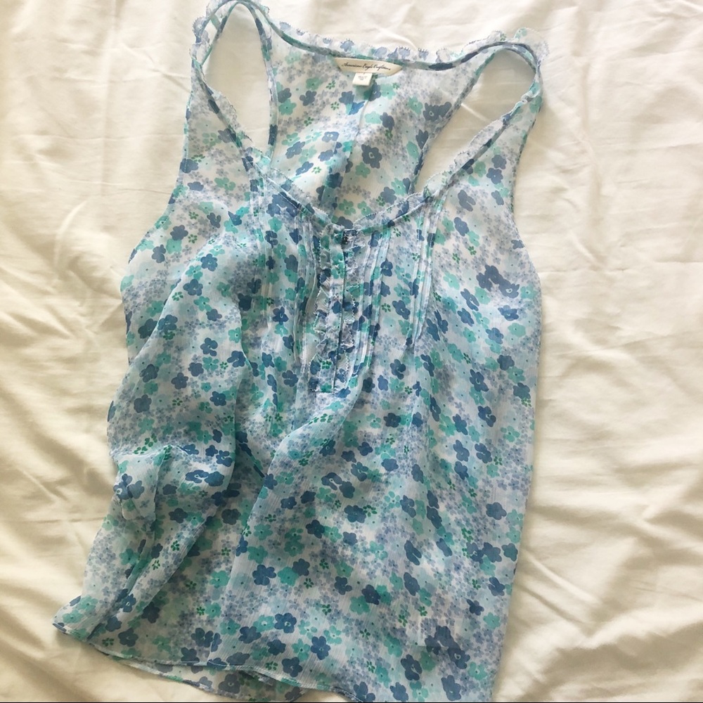 🌸 Sheer Watercolor Top